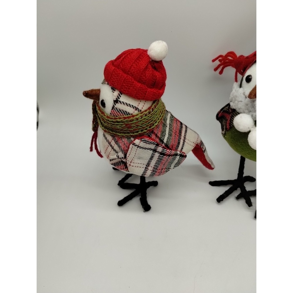 Lot Of 2 Featherly Friends Spritz Birds Wondershop Target Plaid Christmas - Picture 3 of 11